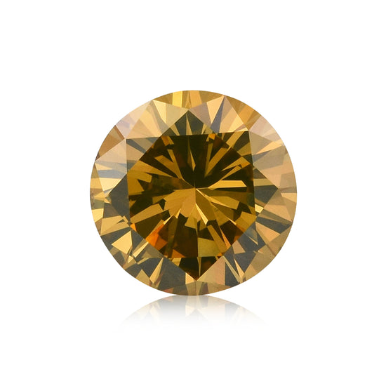 1.10 Carat Fancy Deep Brownish Yellow Round Diamond VS2 GIA