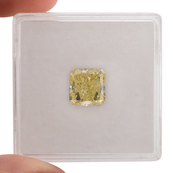 2.05 Carat Fancy Light Yellow Radiant Diamond SI2 GIA