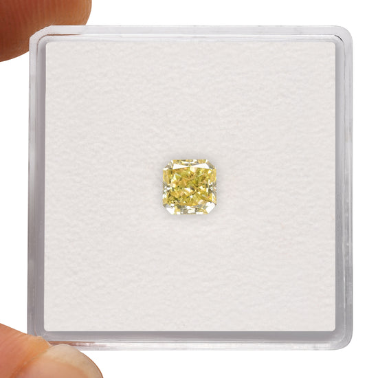 0.60 Carat Fancy Yellow Radiant Diamond SI1 GIA