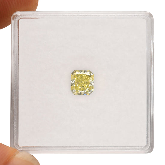 0.61 Carat Fancy Yellow Radiant Diamond VVS2 GIA