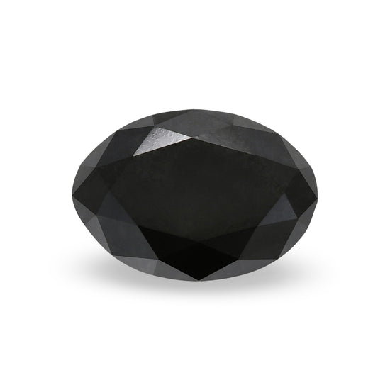 3.19 Carat Fancy Black Oval Diamond GIA