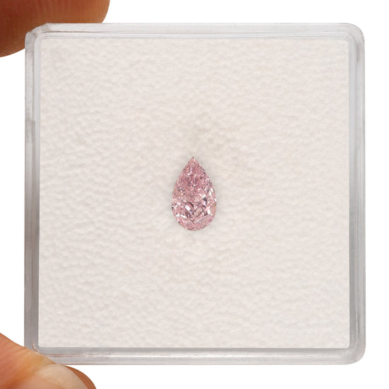 0.40 Carat Fancy Intense Pink Pear Diamond VS1 GIA