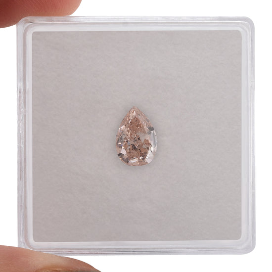 0.71 Carat Fancy Light Pink Brown Pear Diamond SI2 GIA