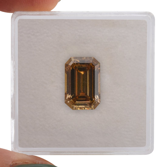 2.79 Carat Fancy Dark Yellowish Brown Emerald Diamond VS2 GIA
