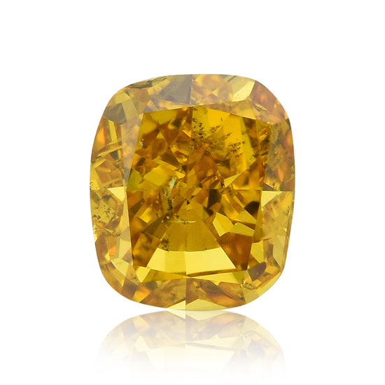 1,00 Karat Fancy Deep Orangy Yellow Cushion Diamant SI2 GIA