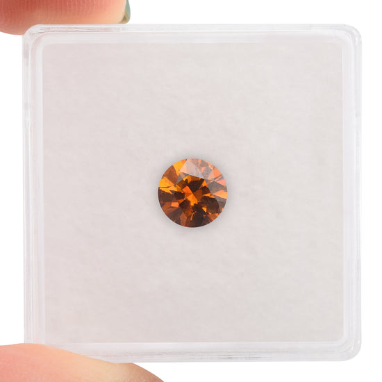 0.67 Carat Fancy Deep Brownish Yellowish Orange Round Brilliant Diamond SI1 GIA