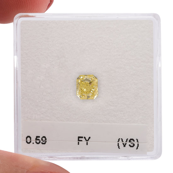 0.59 Carat Fancy Yellow Radiant Diamond (VS)