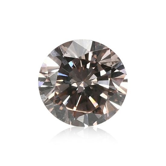 Diamante Naturale da 0.17 Carati Taglio Brillante Rotondo Fancy Light Pinkish Brown (SI2) GIA