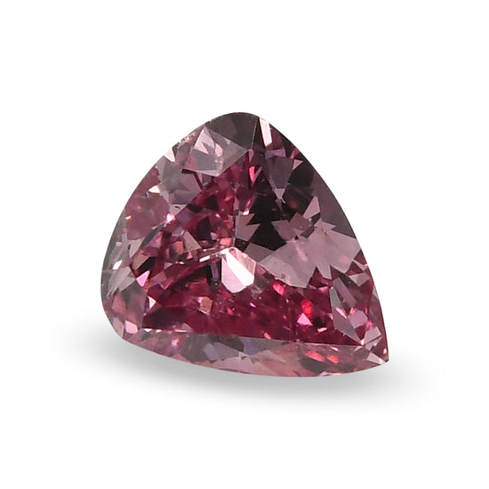 0.15 Carat Fancy Vivid Purplish Pink Pear Diamond VS2 GIA