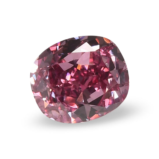 0.20 Carat Fancy Vivid Purplish Pink Cushion Diamond SI2 GIA