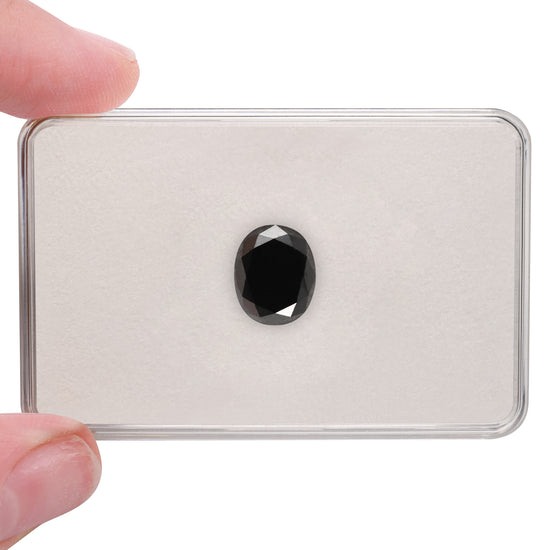 4.50 Carat Fancy Black Oval Diamond  GIA