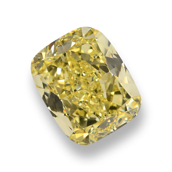 2.00 Carat Fancy Intense Yellow Cushion Diamond VS2 GIA