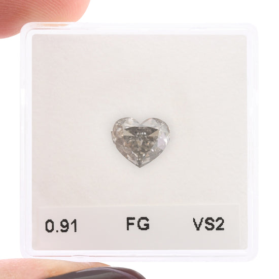 0.91 Carat Fancy Gray HEART Diamond VS2 GIA