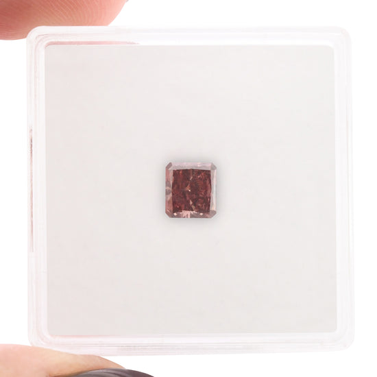 0.50 Carat Fancy Deep Pink Radiant Diamond VS2 GIA