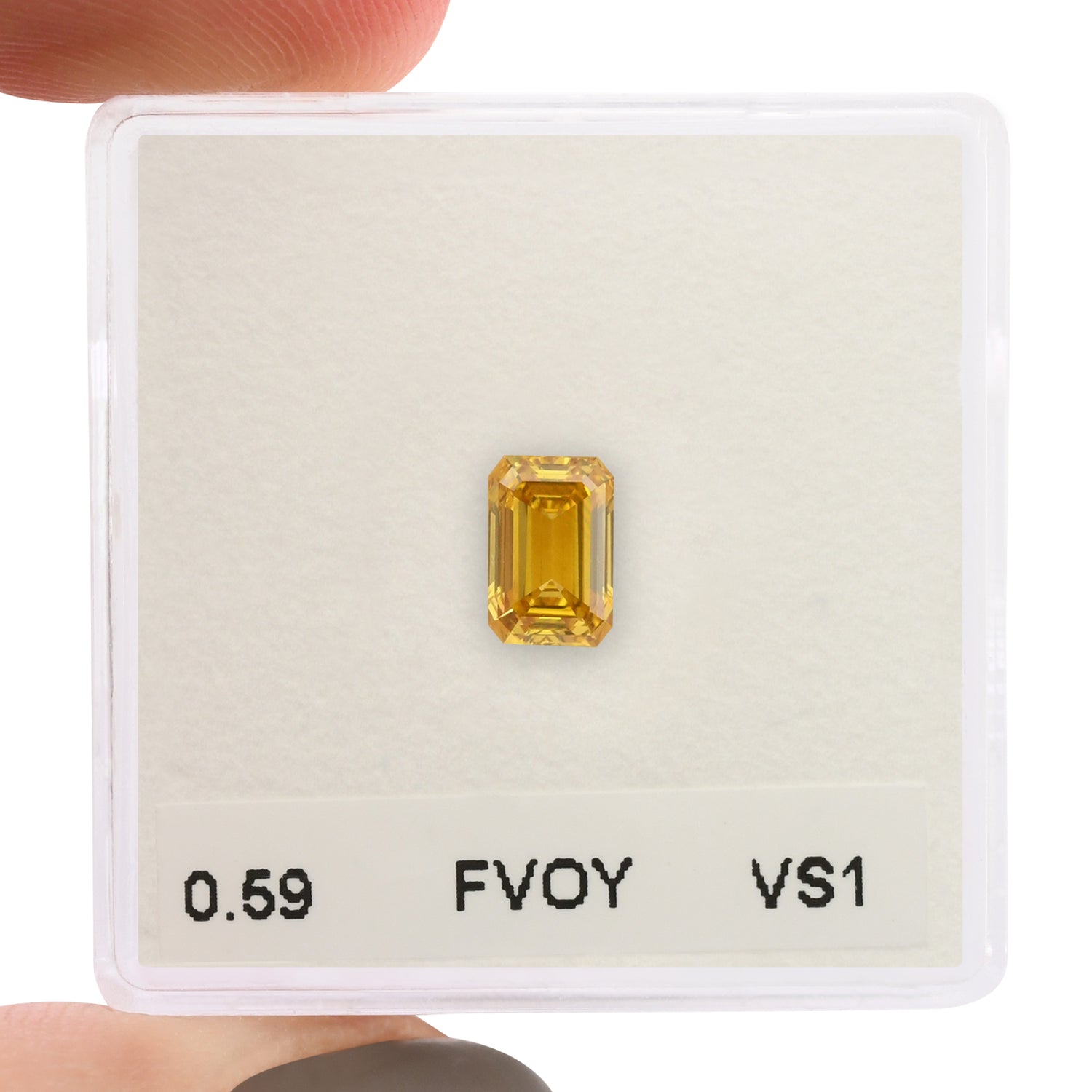 0.59 Carat Fancy Vivid Orange Yellow Emerald Diamond VS1 GIA