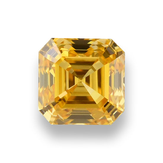 0.40 Carat Fancy Vivid Orange Yellow Asscher Diamond VS1 GIA