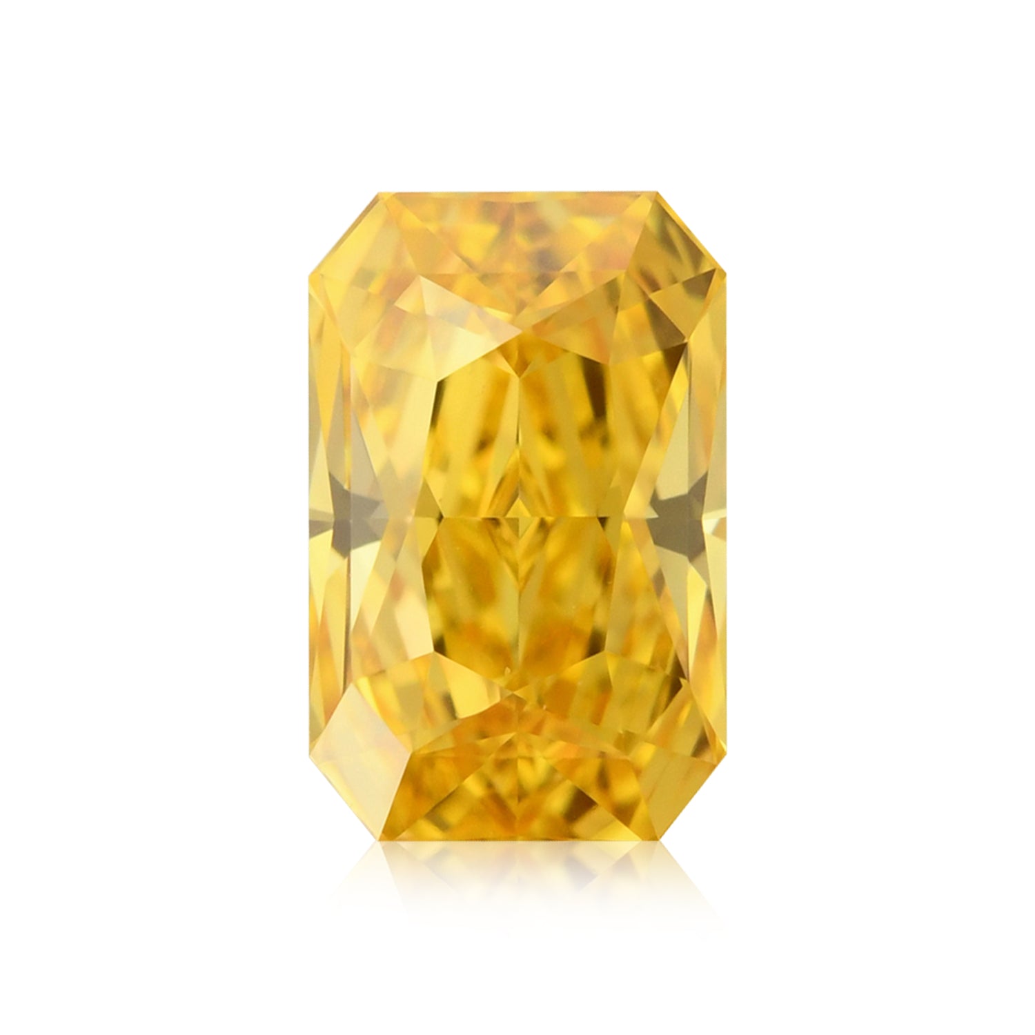 0.51 Carat Fancy Vivid Orangy Yellow Radiant Diamond IF GIA