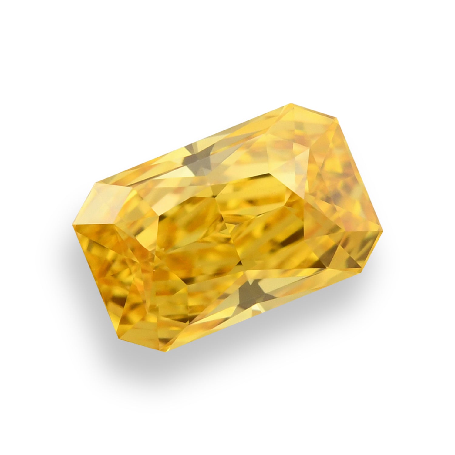 0.51 Carat Fancy Vivid Orangy Yellow Radiant Diamond IF GIA