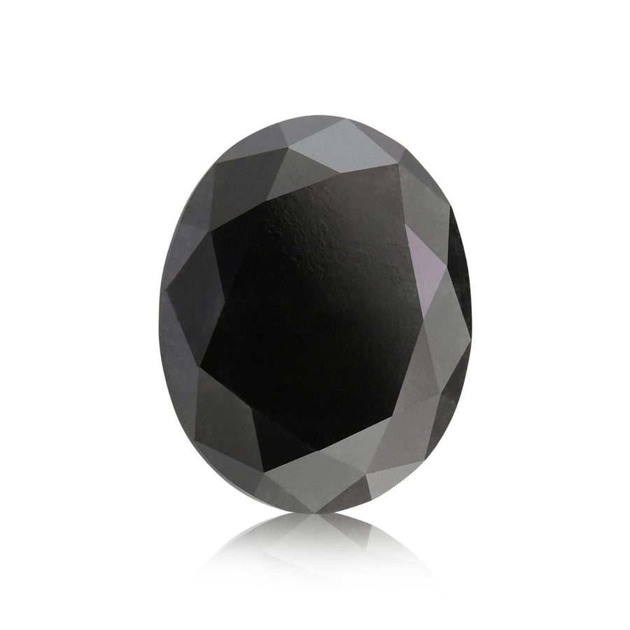 3.79 Carat Fancy Black Oval Diamond GIA