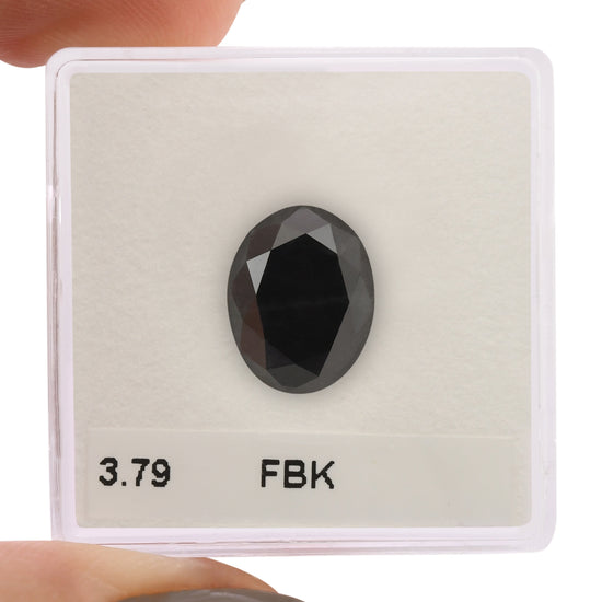 3.79 Carat Fancy Black Oval Diamond  GIA