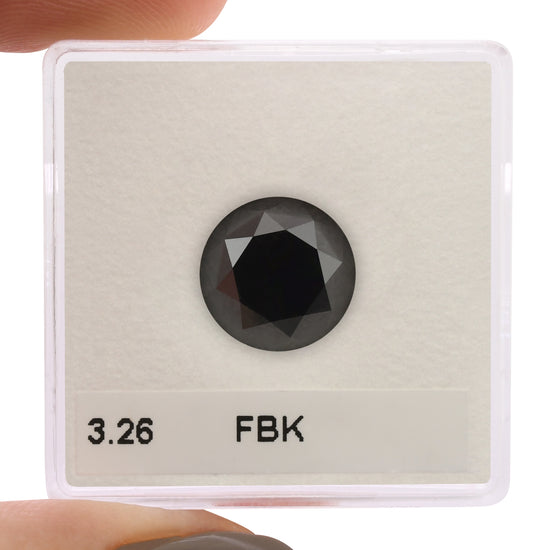 3.26 Carat Fancy Black Round Brilliant Diamond  GIA