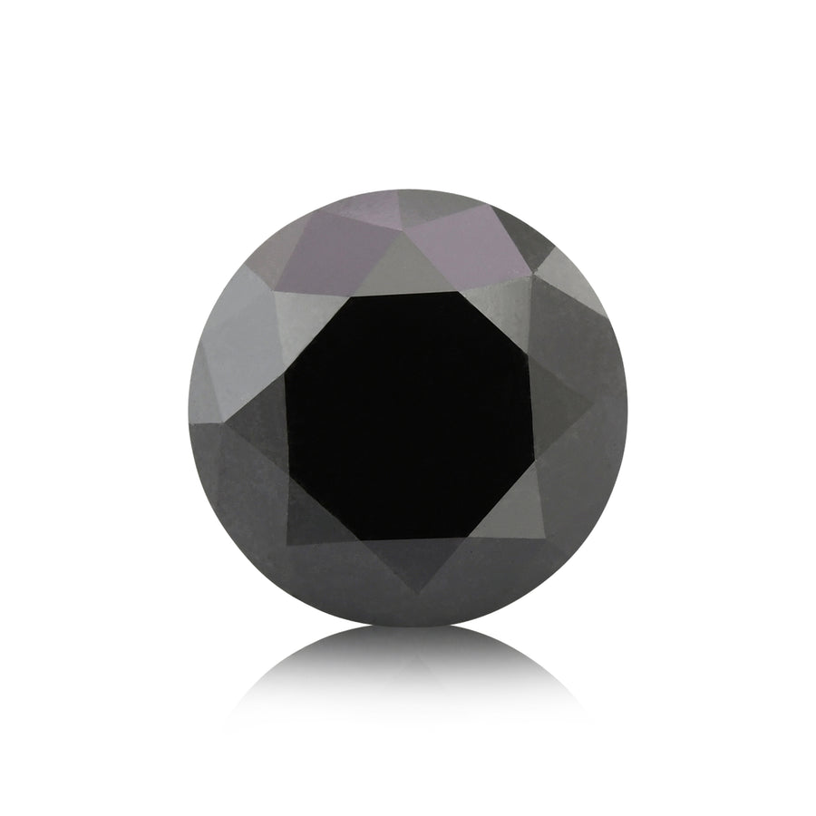 3.26 Carat Fancy Black Round Diamond GIA