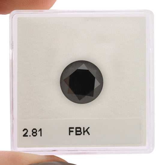 2.81 Carat Fancy Black Round Brilliant Diamond  GIA