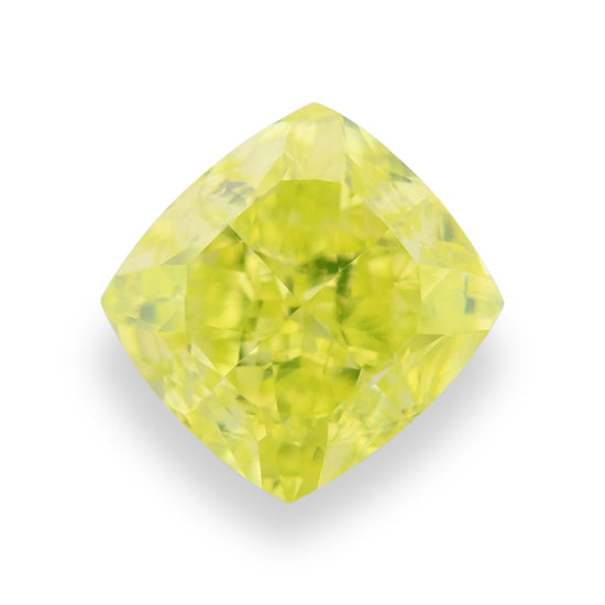 0.51 Carat Fancy Intense Green Yellow Cushion Diamond VVS1 GIA