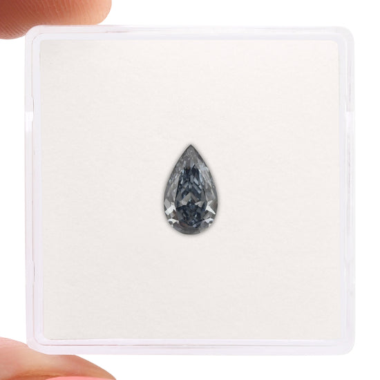 0.56 Carat Fancy Deep Blue Pear Diamond VS1 GIA