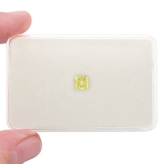 1.02 Carat Fancy Yellow Green Cushion Diamond SI1 GIA