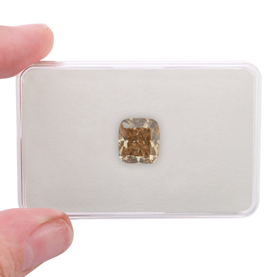 6.01 Carat Fancy Yellow Brown Cushion Diamond (I1)