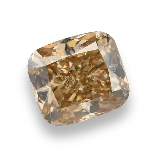 6.01 Carat Fancy Yellow Brown Cushion Diamond (I1)