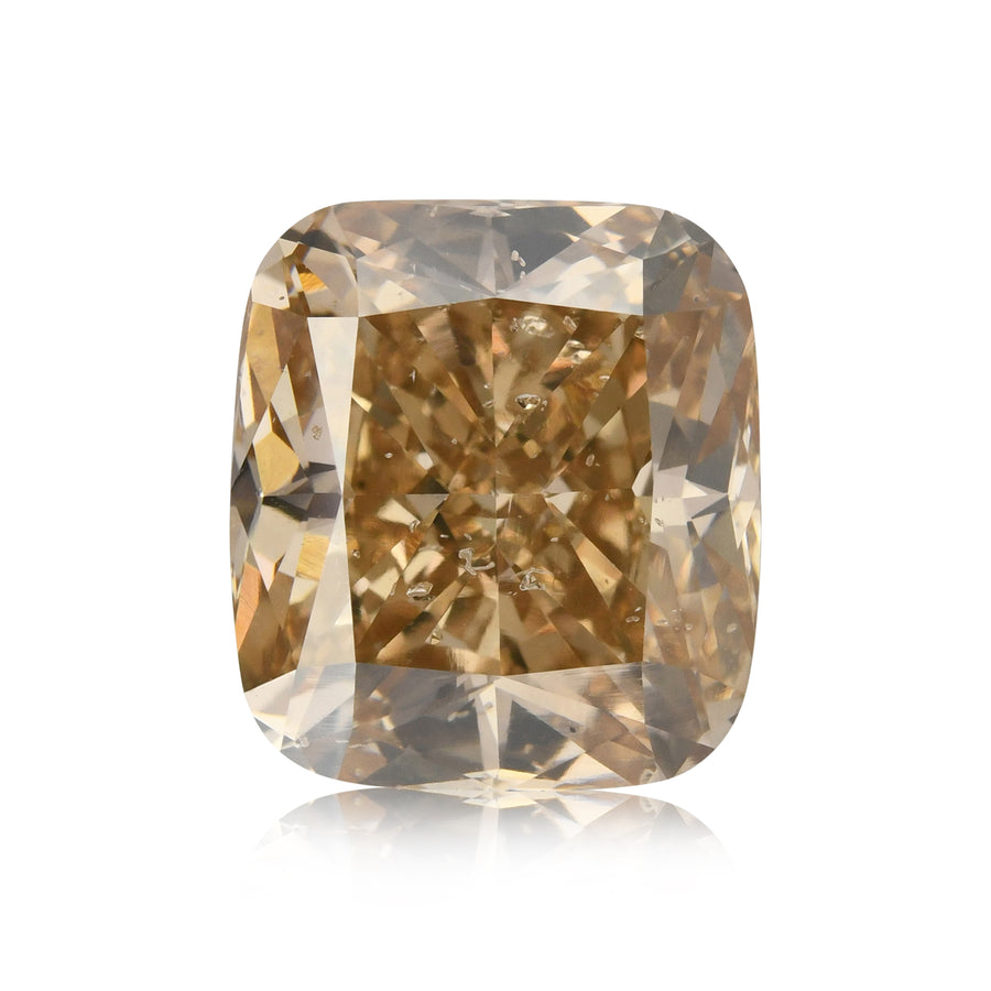 Diamante Cushion Fancy Yellow Brown da 6,01 carati (I1)