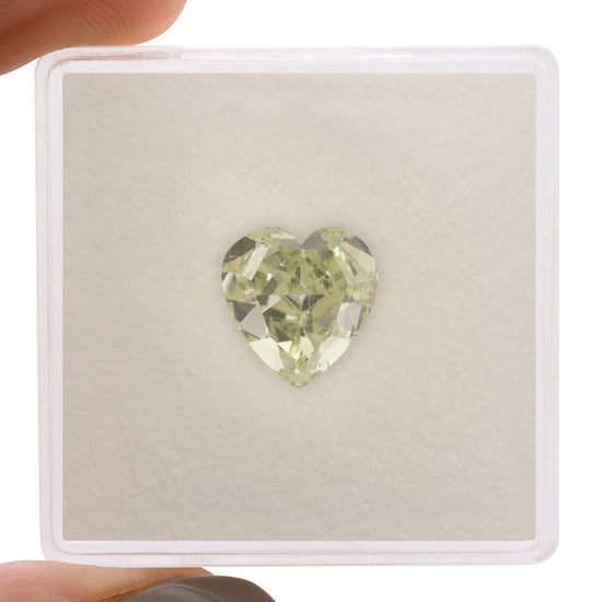 2.39 Carat Fancy Yellowish Green HEART Diamond SI1 GIA