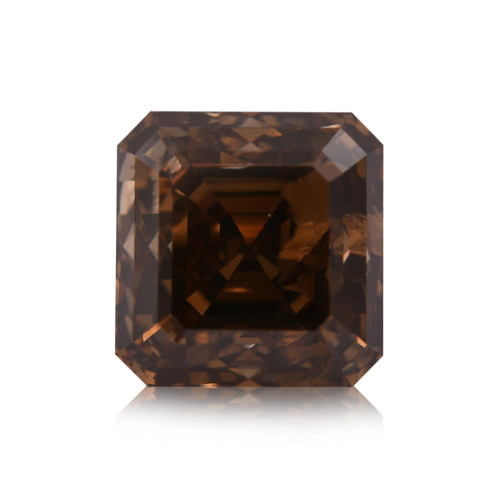 5,06 Karat Fancy Dark Orange Brown Asscher Diamant (SI2) GIA