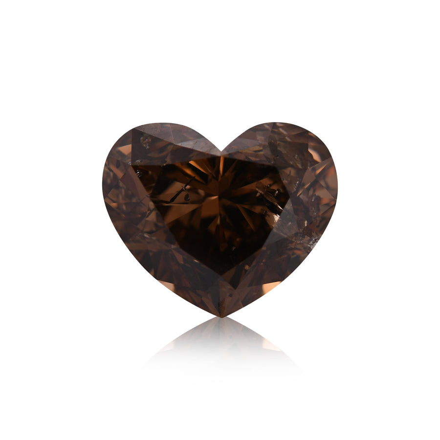 5.01 Carat Fancy Dark Orangy Brown HEART Diamond (SI2) GIA
