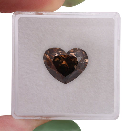 5.01 Carat Fancy Dark Orangy Brown HEART Diamond (SI2) GIA