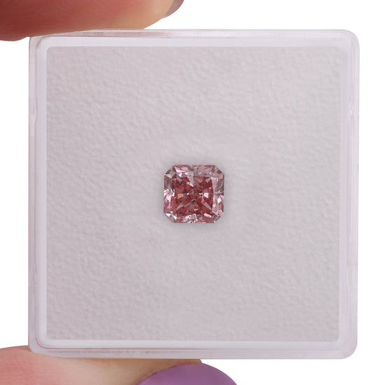 0.81 Carat Fancy Intense Pink Radiant Argyle Diamond VVS2 GIA