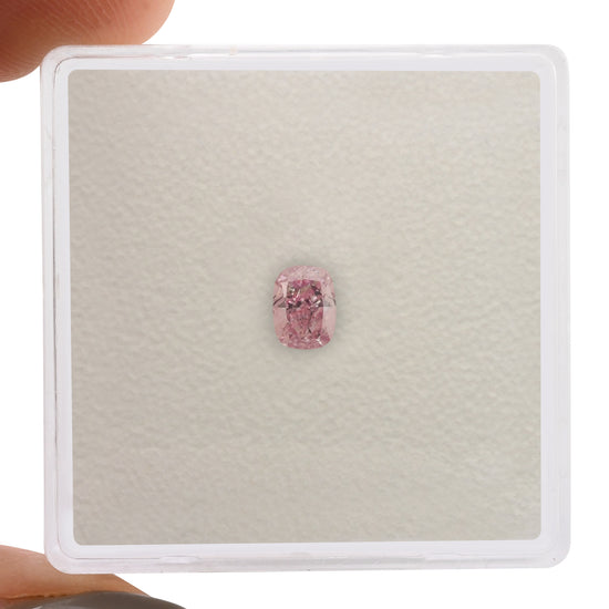 0.32 Carat Fancy Intense Purplish Pink Cushion Diamond VVS1 GIA