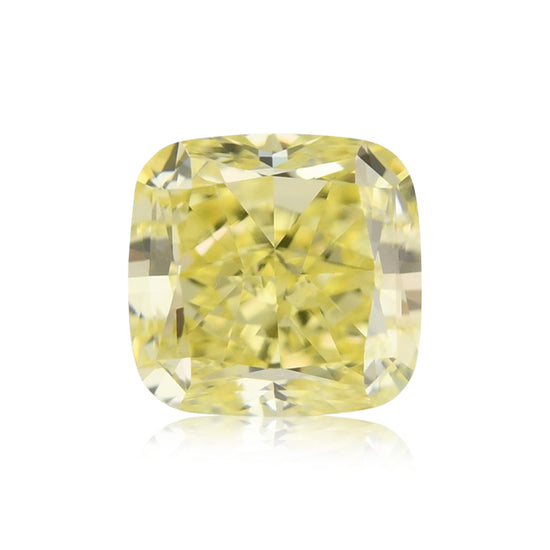 0.67 Karat Fancy Yellow Cushion Diamant IF GIA