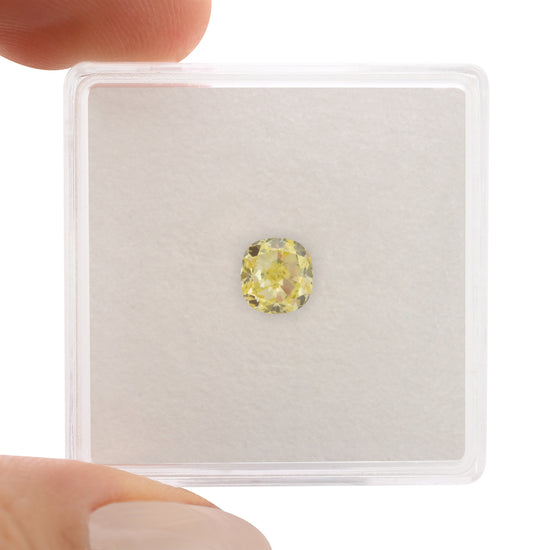 0.60 Carat Fancy Yellow Cushion Diamond IF GIA