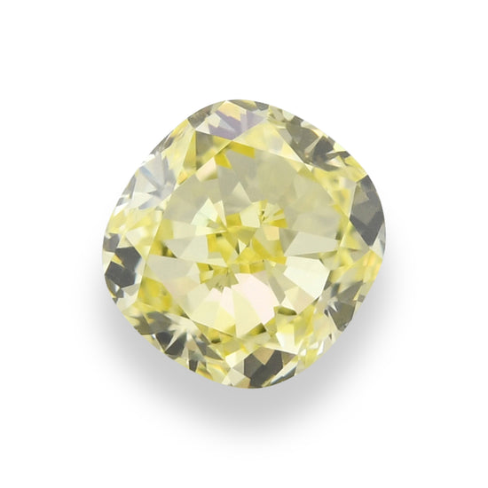0.60 Carat Fancy Yellow Cushion Diamond IF GIA