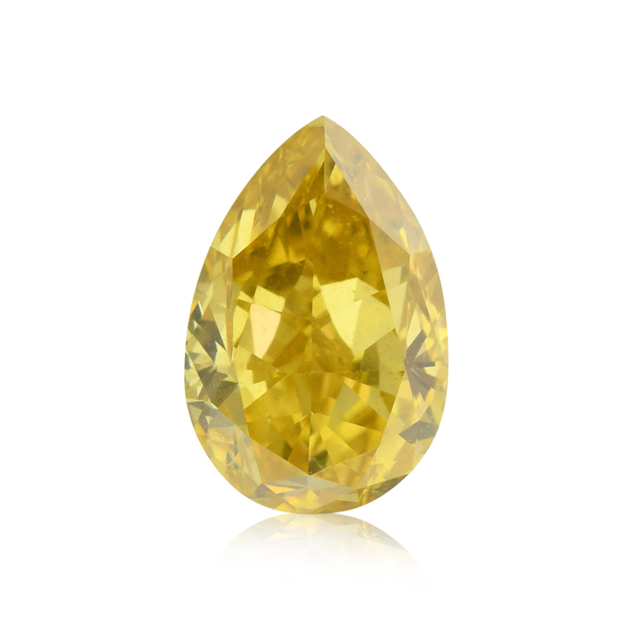 2.04 Carat Fancy Deep Orangy Yellow Pear Diamond I1 GIA