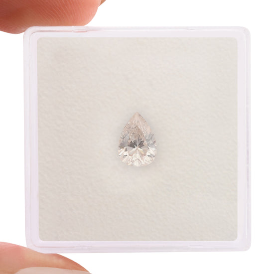 0.61 Carat Very Light Pink Pear Diamond SI2 GIA