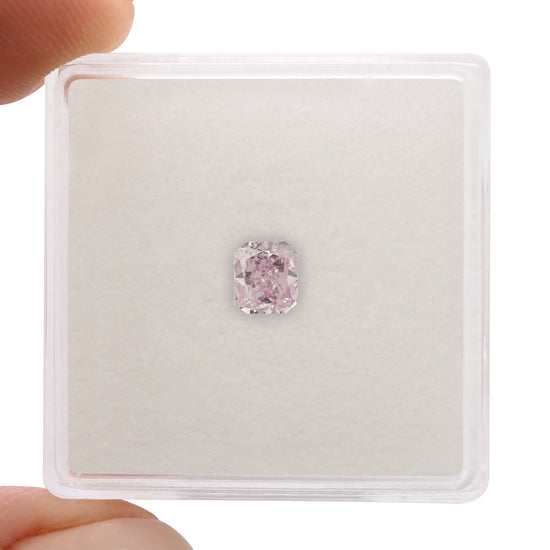 0.33 Carat Fancy Purple Pink Radiant Diamond SI2 GIA
