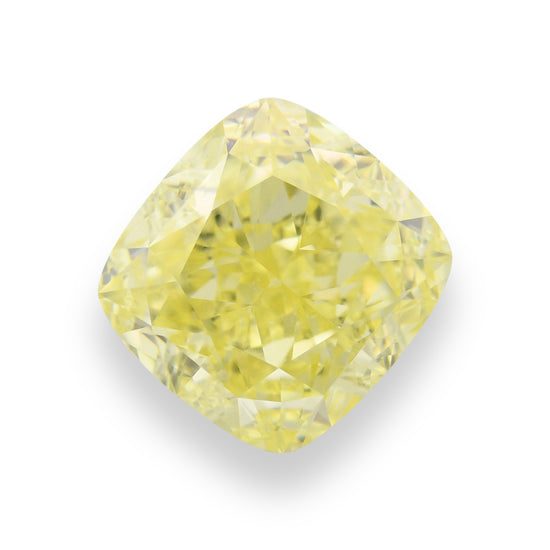 3.31 Carat Fancy Intense Yellow Cushion Diamond VS2 GIA