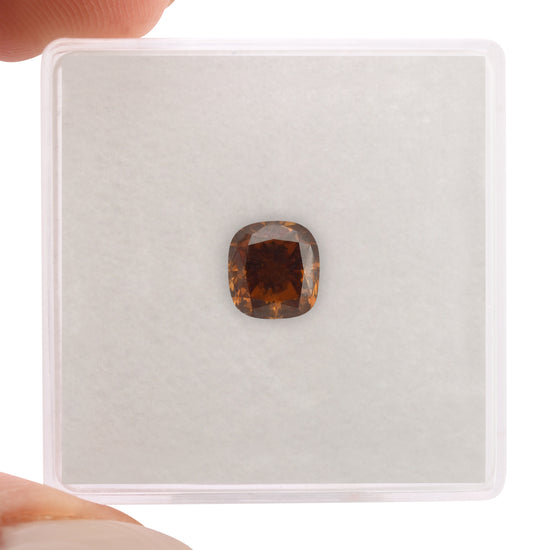 Diamante cuscino Fancy Deep Brown Orange SI2 GIA da 1,08 carati