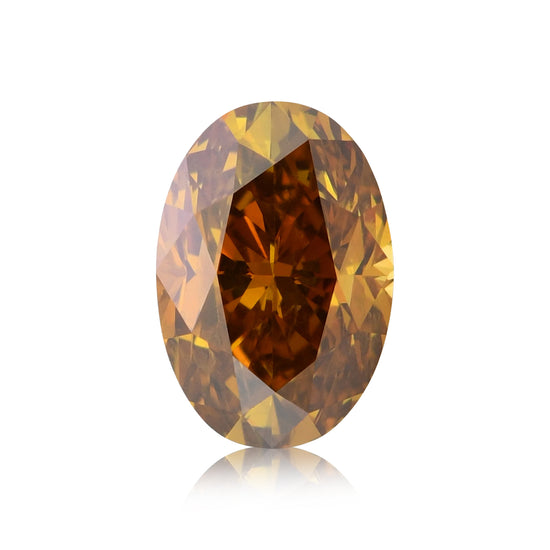 Diamante ovale GIA da 1,62 carati, Fancy Deep Brownish Yellowish Orange, purezza SI2