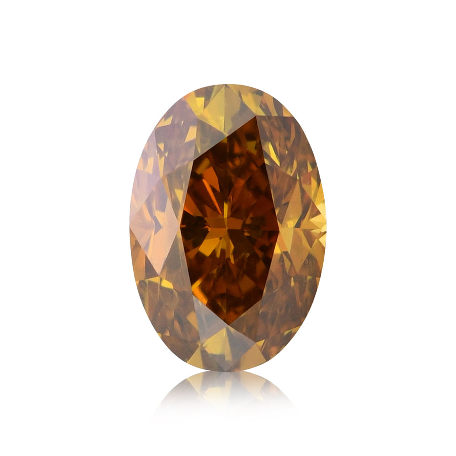 1.62 Carat Fancy Deep Brownish Yellowish Orange Oval Diamond SI2 GIA