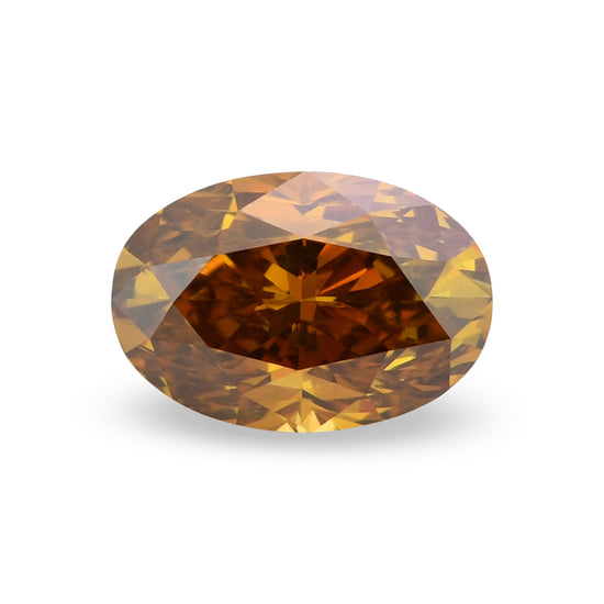 Diamante ovale GIA da 1,62 carati, Fancy Deep Brownish Yellowish Orange, purezza SI2
